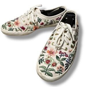 Keds X Rifle Paper Co. Embroidered Champion Sneakers Floral Canvas 6.5